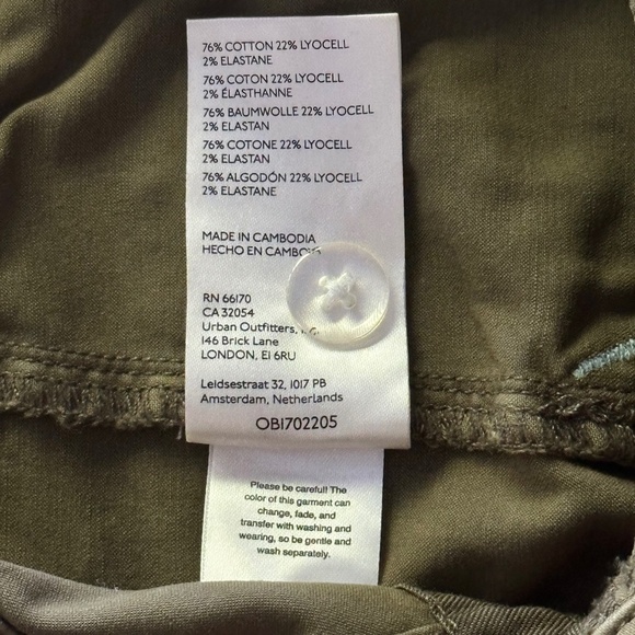 Anthropologie Pilcro Demilune Boot Utility Flare Pant Green Women's Size 26 - Picture 14 of 15